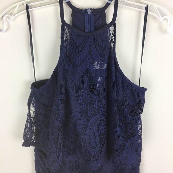 Rumor | Navy Drape Mini Dress - H4 - Picture 2 of 5